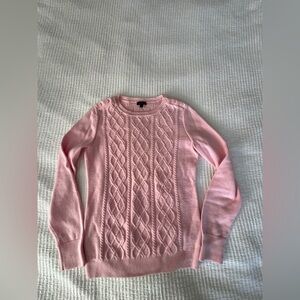 Talbots Pink Cable Knit Women's Lambswool Bkend Sweater Size S Like New